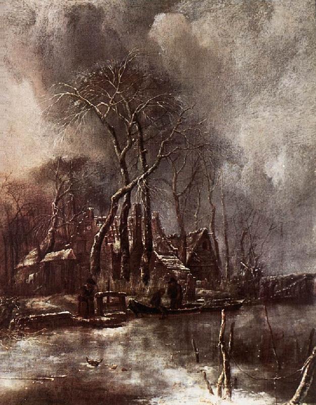 Jan van de Capelle Winter Landscape Norge oil painting art